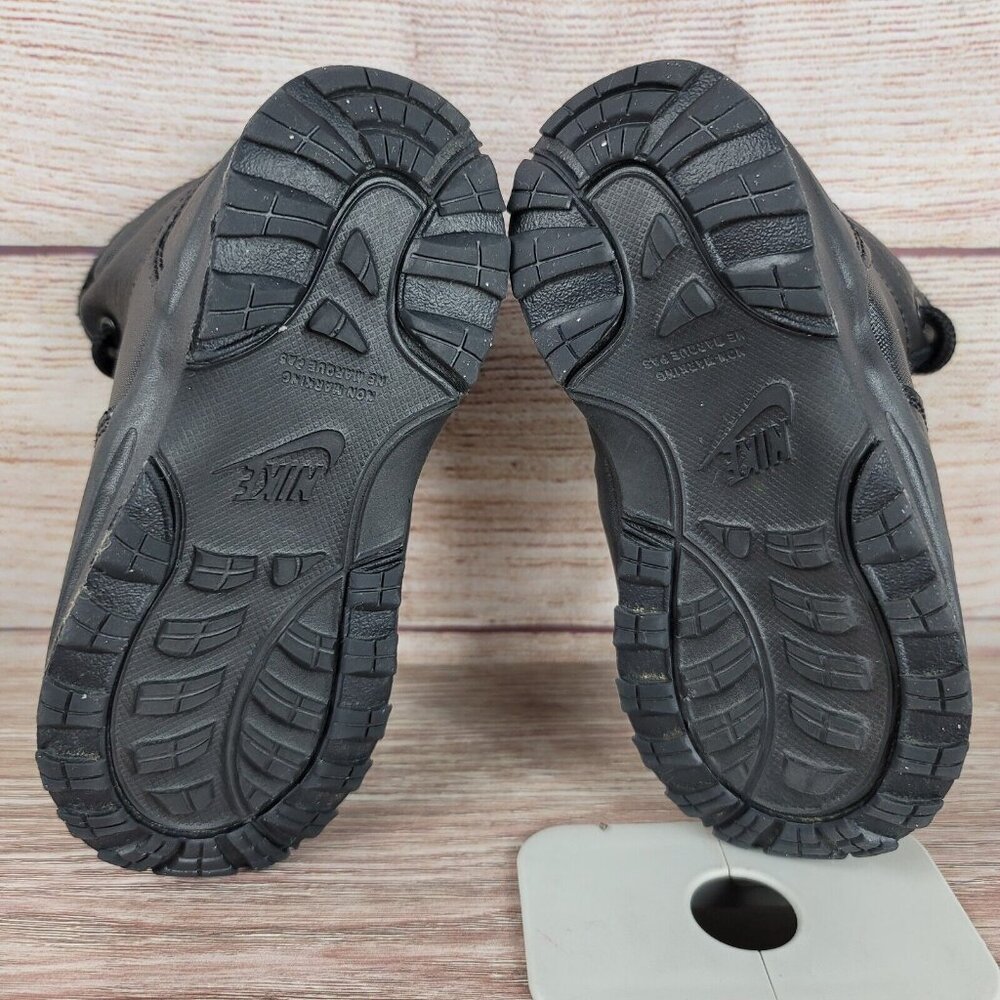 Nike Manoa Black Leather Boots Kids Toddler Size 7C Lace Up Shoes BQ5374-001 - Picture 6 of 8